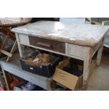 Distressed effect coffee table with drawer.