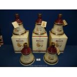 Five 1997 Wade Bell's Whisky Christmas decanters, still sealed and boxed.