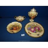 Three pieces of Aynsley including; D Jones wall plate,