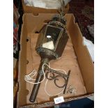 A Coach Lamp converted to electric with wall bracket and eagle finial.