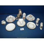 A small quantity of china including Heredities Otter figure,bonbon dishes,