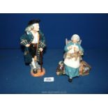 Two Royal Doulton figures: 'Nanny' and 'Long John Silver' 9'' and 6 1/2'' tall.