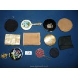 A small quantity of Compacts and Mirrors including Stratton, all with protective pouches.