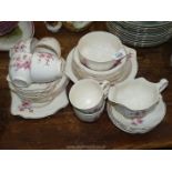 A Johnson Bros. 'Pareek' pattern part Teaset and fruit set.