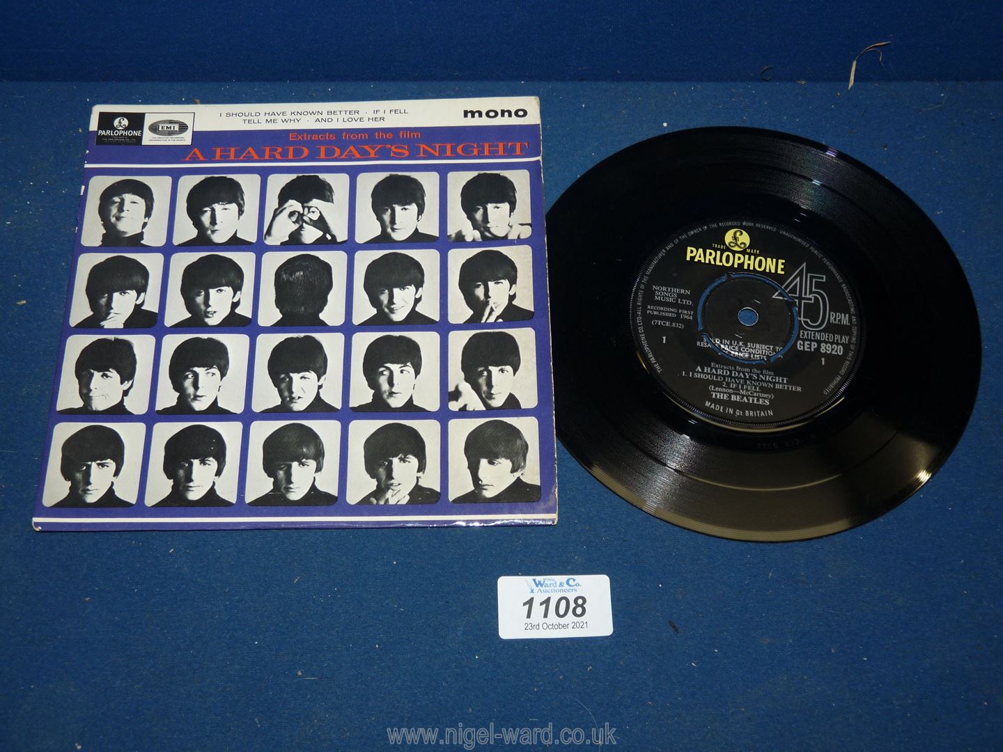 A Beatles 'Extracts From A Hard Days Night' EP with original picture cover.