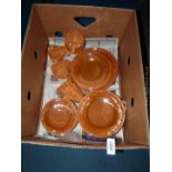 Termocrisa orange six setting dinner and Teaset.