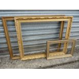 Three gilt finished Picture Frames suitable for pictures sizes 18'' x 24'',