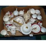 A quantity of china including Royal Vale Teaset, tea service with footed tea cups and teapots etc.