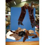 A quantity of fur accessories including; fur stole, mink collar, white Angora fur stole, gloves,