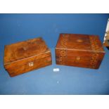 A marquetry Box with inner tray, a/f 12'' x 8 3/4'' x 6'' deep,