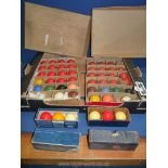 A quantity of boxed Snooker balls including Crystalate.