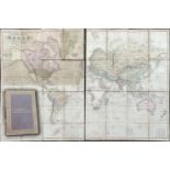 A Henry Teesdale fold out Map of the world "A New Chart of the World on Meractor's Projection with
