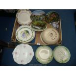 A quantity of cabinet plates to include boxed Franklin porcelain game birds, a/f,