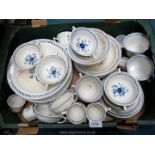 A quantity of Adams 'Baltic' blue and white china, bowls, cups, plates etc, some chips,