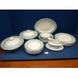 A Royal Doulton 'Reflection' dinner service including; meat plate, 2 lidded tureens, dinner plates,
