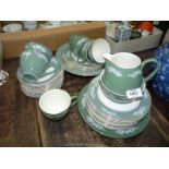 A part Teaset of Lord Nelson china including six cups, twelve saucers, sugar bowl and milk jug,