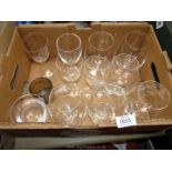 A small quantity of glass to include six brandy balloons and assorted white wine glasses.