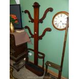 A Mahogany four armed Hallstand having eight turned hat/coat hangers,