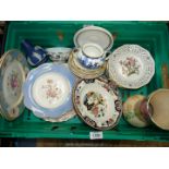 A small quantity of mixed china to include; Arthur Wood vase, six Cruse & Company porcelain plates,