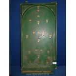 A vintage green Bagatelle board