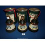 Three 1990 Wade Bell's Whisky Christmas decanters, still sealed and original containers.