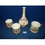 Four pieces of Crown Devon Fielding's including; bud vase,