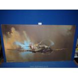 An unframed Barrie A.F. Clark print of Spitfire registration SN-M.