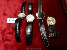 A Gents Rotary Automatic 21 Jewel watch with black leather strap, Two TM watches etc.