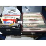 Two cases of 45 rpm records:OMD, Duran Duran, Jam,