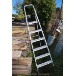 Five rung aluminium stepladder