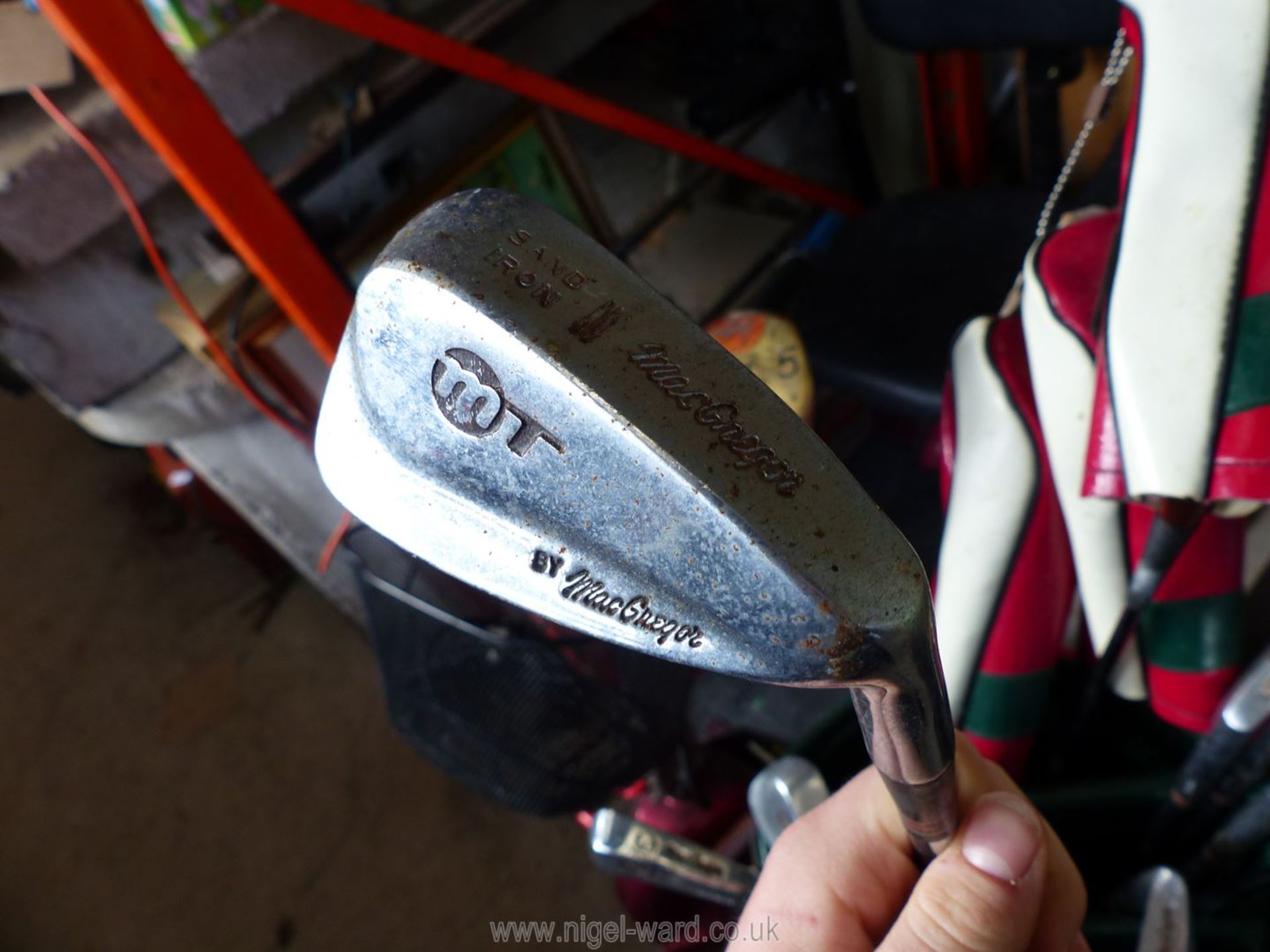 A set of Macgregor golf Clubs including 4 woods and 9 irons plus Ping putter, golf balls, - Image 3 of 6