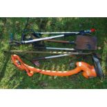 Electric garden strimmer, spade,