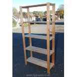 Wooden five shelf unit 34'' x 69 1'' x 12''