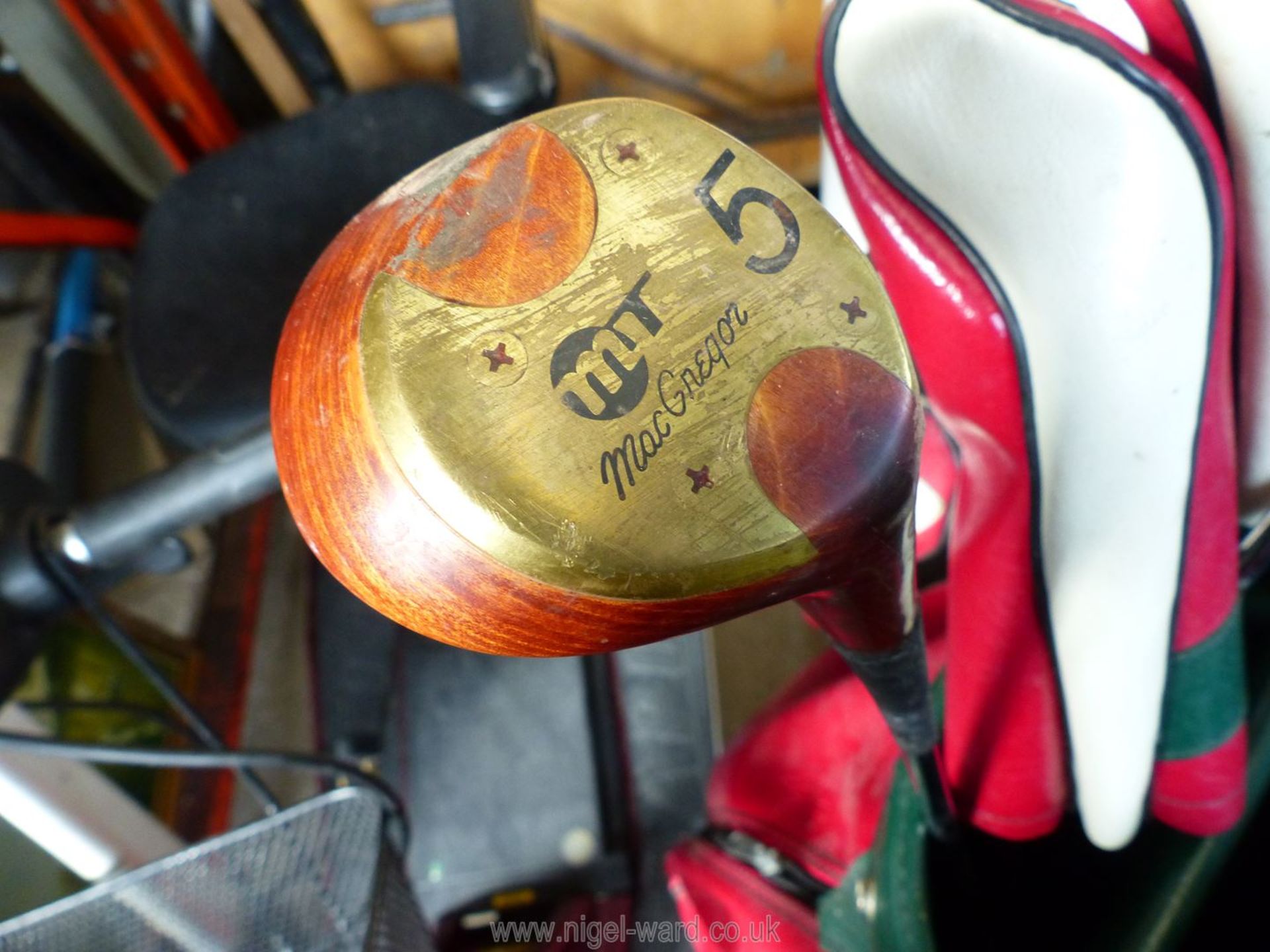 A set of Macgregor golf Clubs including 4 woods and 9 irons plus Ping putter, golf balls, - Image 2 of 6