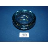 A small Whitefriars blue Bubble glass bowl, 4" diameter.