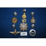 Twelve vintage/antique military and civilian cap/shoulder badges including five Gloucestershire