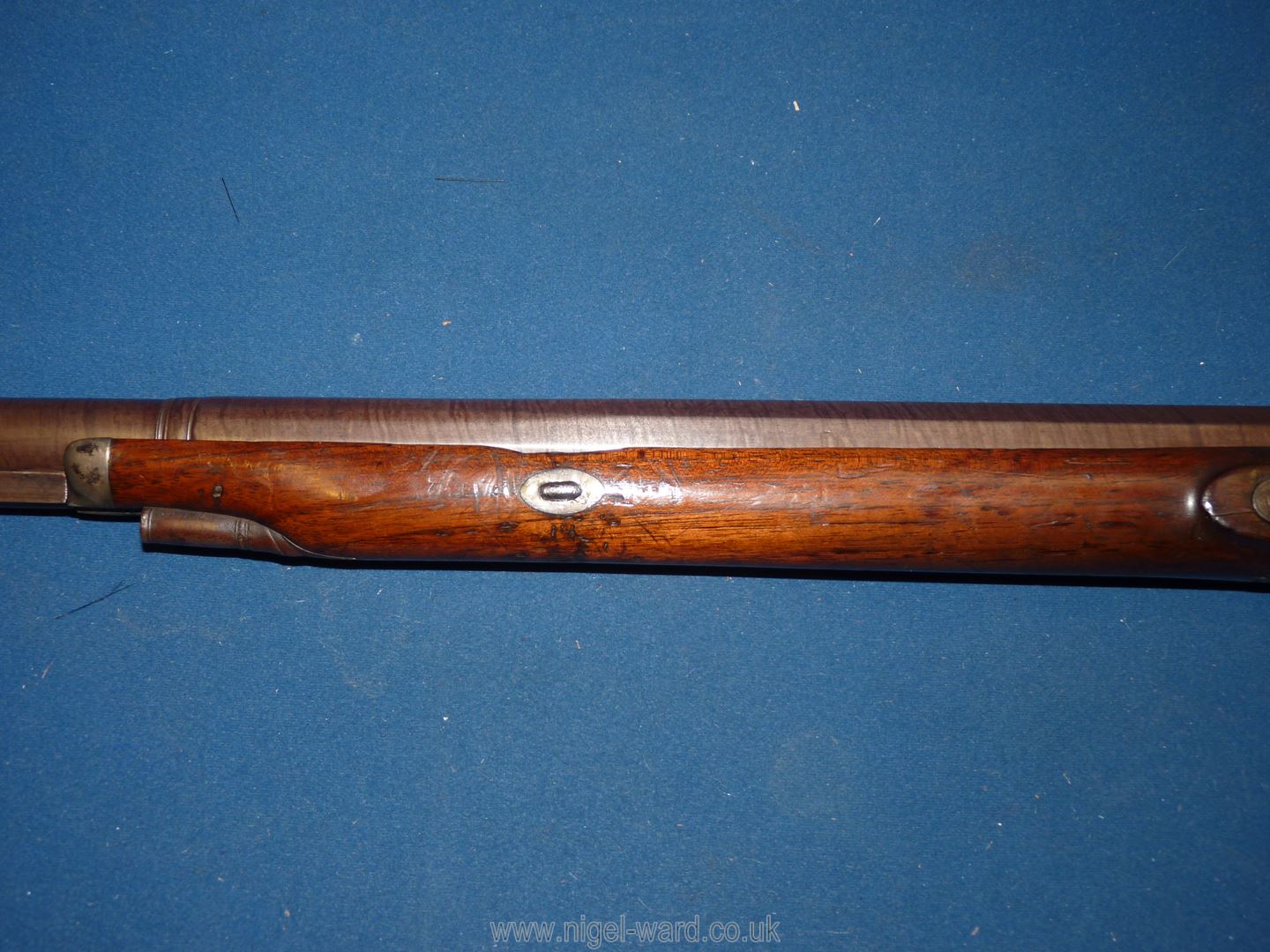 A Percussion cap single barrel sporting gun, the 30'' long Damascus barrel, 18mm calibre by ''Clark, - Image 7 of 18