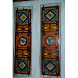 A pair of modern double glazed side panels for a front door with transfer printed stained glass