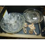 A small quantity of glass to include; cake stand, trifle bowl,