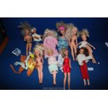 A quantity of Sindy, Barbie and various dressing up dolls etc.