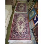 A pair of fringed Rugs, 55'' long x 25'' wide.