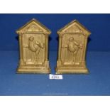 A pair of 'Mr. Pickwick Entertains' bookends, 6 1/2" tall, Reg. no. 698710.