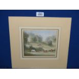 A Pastel, Horses in paddock scene, signed Raoul Millais.