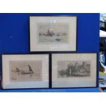 Three Henry G. Walker Aquatints of Welsh and other scenes, all signed.