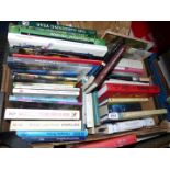 A box of books: Under Milkwood by Dylan Thomas, Birds of Great Britain and Europe, Pam Ayres,