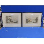 A pair of signed Henry G. Walker Aquatints of Scottish scenes.