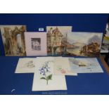 A selection of 19th century Watercolours and Drawings.