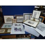 A quantity of prints including Old House, Hereford, The Cross and Bows, Chester, De Groot,