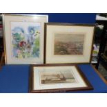 A good quality Print, Hong Kong 1846, a McDonald print and a watercolour.