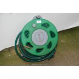 Garden hose on reel.